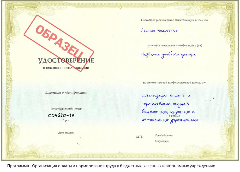 Организация оплаты и нормирования труда в бюджетных, казенных и автономных учреждениях Тобольск